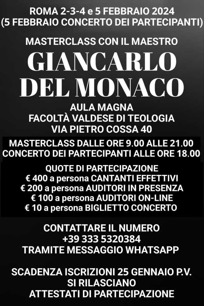 Masterclass Roma 2024 Giancarlo del Monaco 2